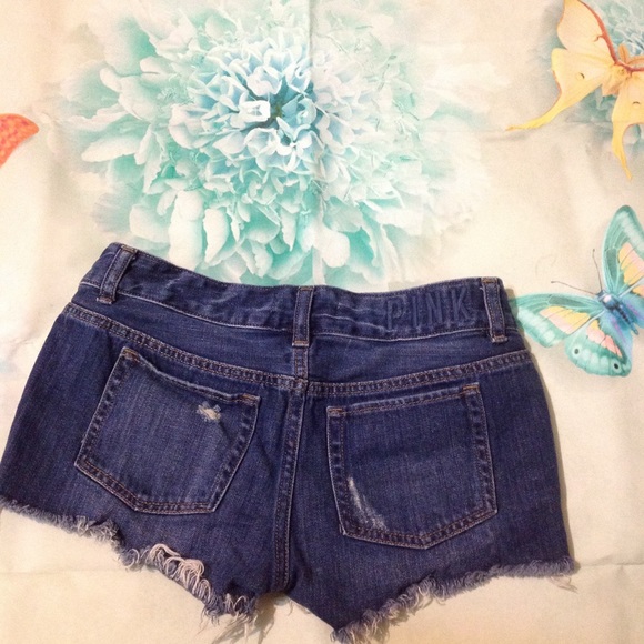 🦋 Pink Victoria's Secret denim shorts size 0 - Picture 3 of 6